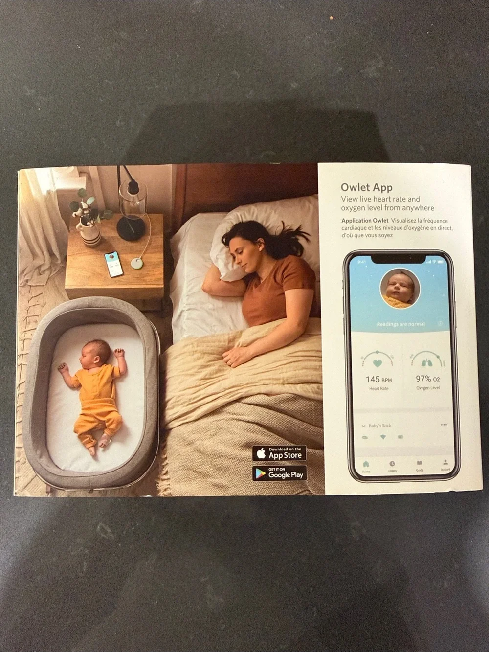 Owlet Smart Sock 3 Baby Monitor - Complete Set with Base & 4 Socks